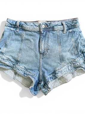 We The Free Light Blue High Waist Denim Shorts